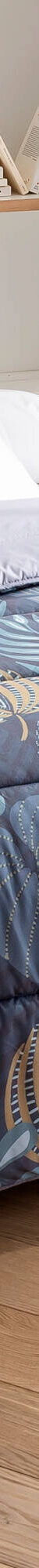 Couette microfibre imprimée Feuilles 400 g/m² (bleu canard / miel) Couette microfibre imprimée Feuilles 400 g/m² (bleu canard / miel)